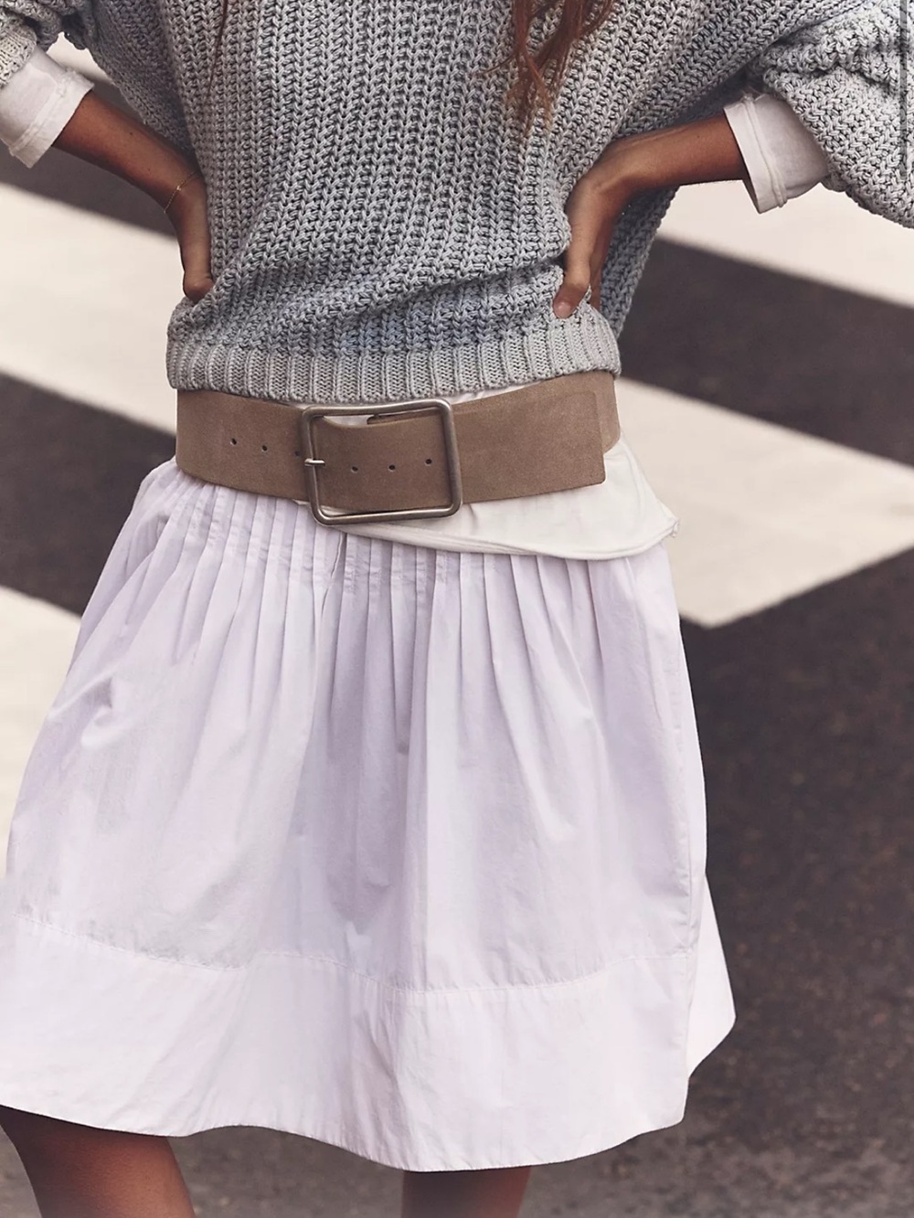 Free People Suede Hex Hip Belt
